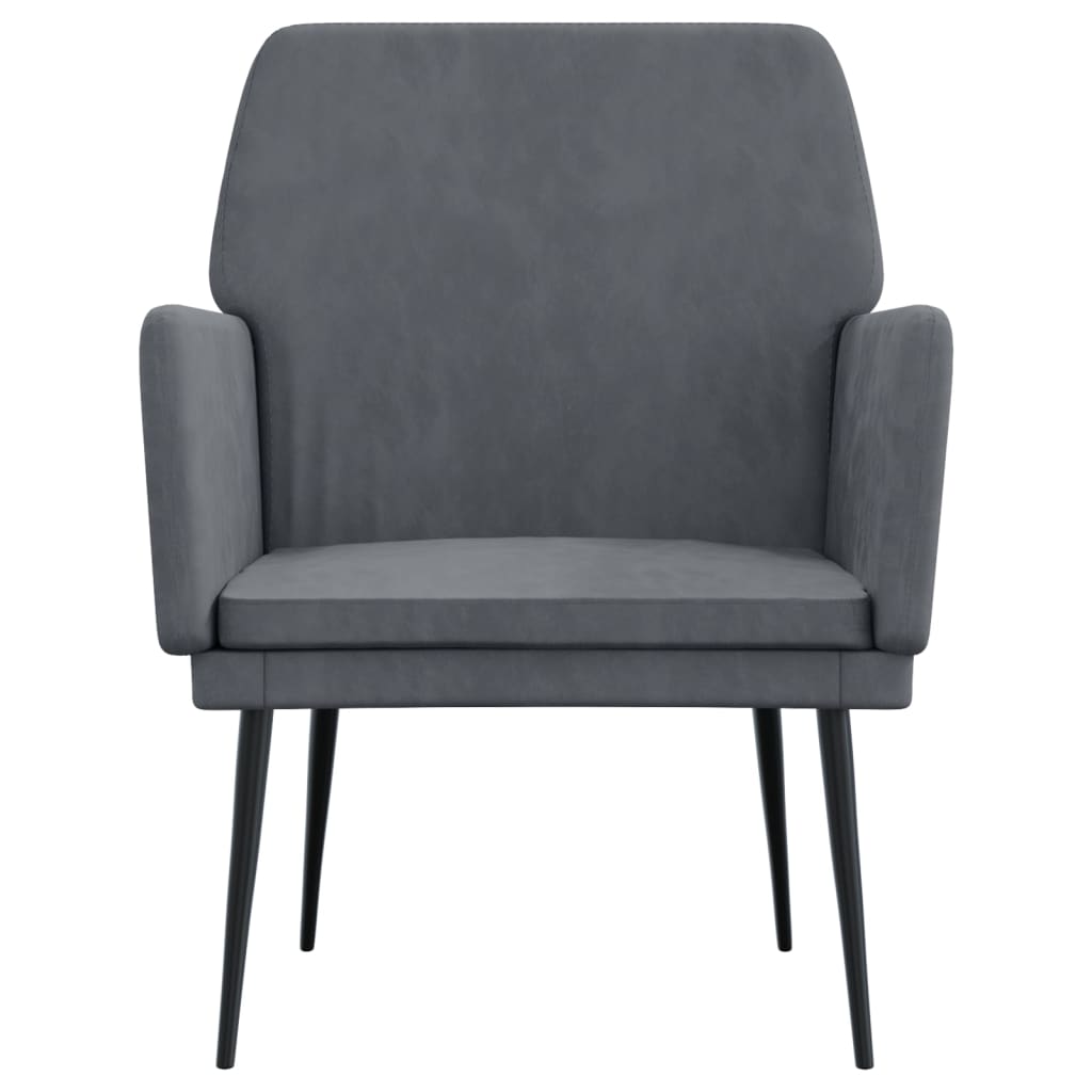 Fauteuil 62x79x79 cm fluweel donkergrijs Donkergrijs
