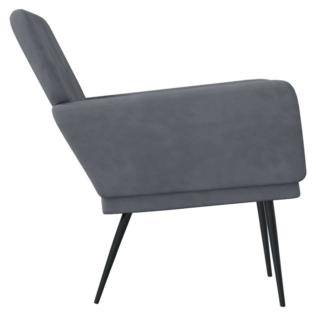 Fauteuil 62x79x79 cm fluweel donkergrijs Donkergrijs