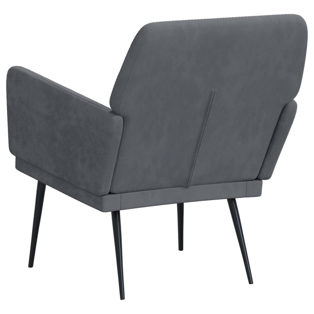 Fauteuil 62x79x79 cm fluweel donkergrijs Donkergrijs