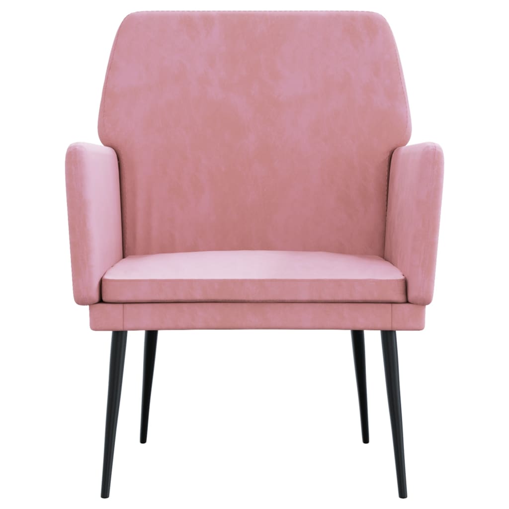 Fauteuil 62x79x79 cm fluweel roze