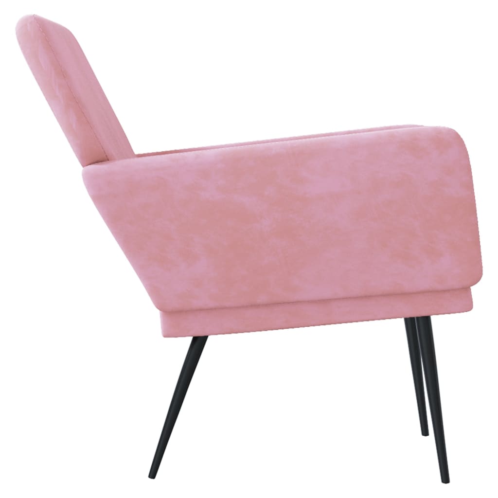 Fauteuil 62x79x79 cm fluweel roze