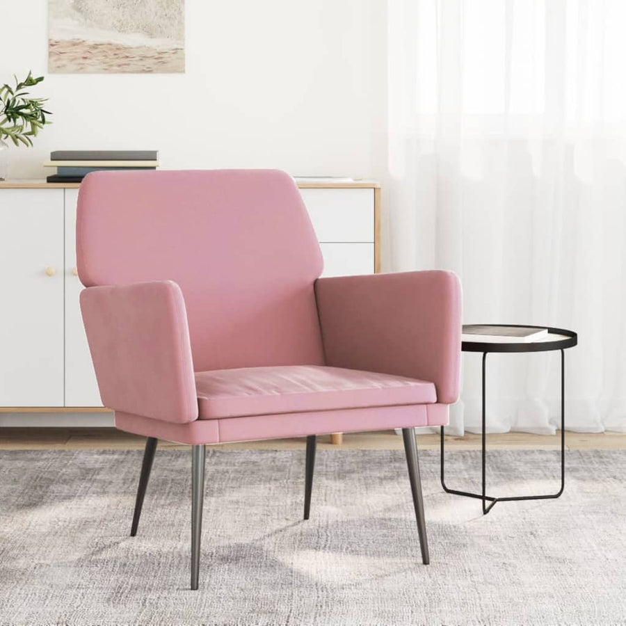 Fauteuil 62x79x79 cm fluweel roze