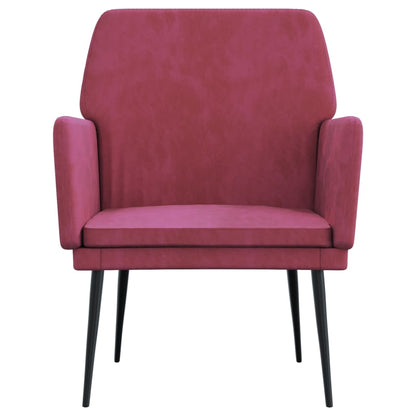 Fauteuil 62x79x79 cm fluweel wijnrood