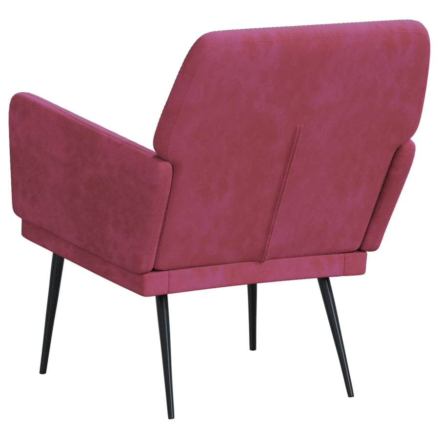 Fauteuil 62x79x79 cm fluweel wijnrood