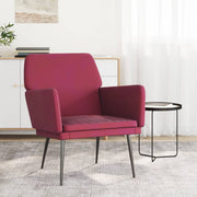 Fauteuil 62x79x79 cm fluweel wijnrood