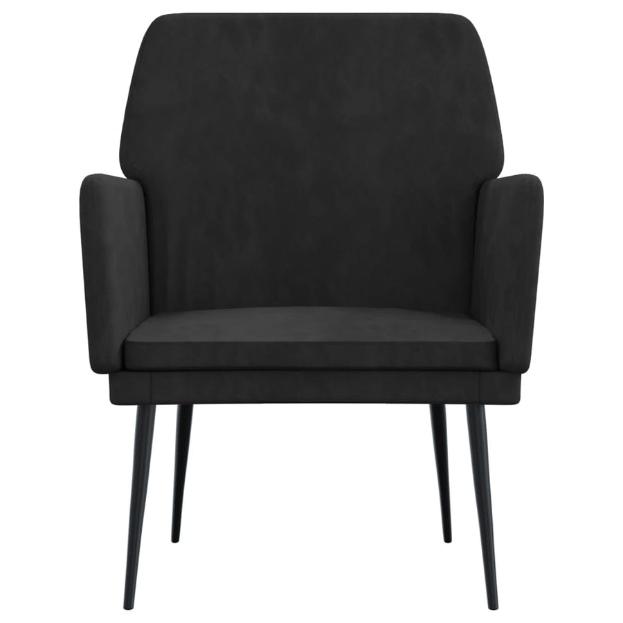Fauteuil 62X79X79 Cm Fluweel Zwart 1