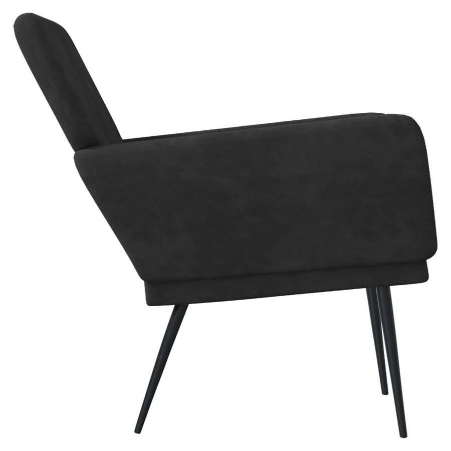 Fauteuil 62X79X79 Cm Fluweel Zwart 1