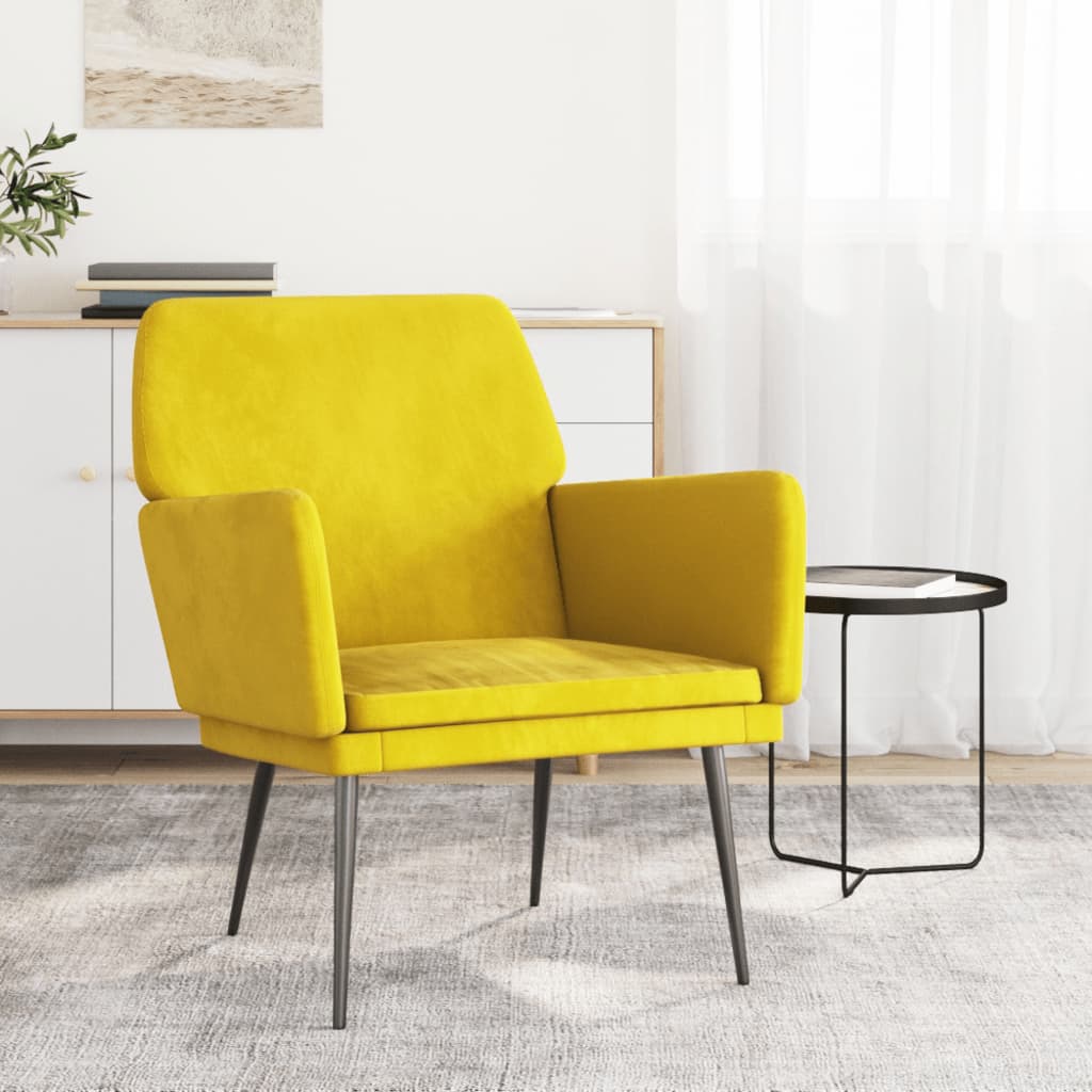 Fauteuil 62x79x79 cm fluweel geel