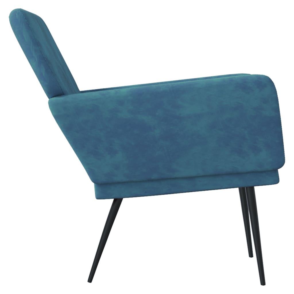 Fauteuil 62x79x79 cm fluweel blauw
