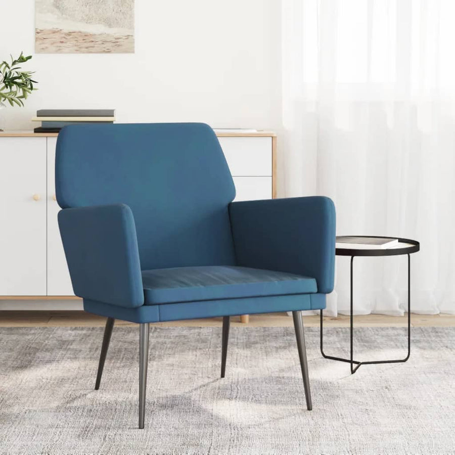 Fauteuil 62x79x79 cm fluweel blauw