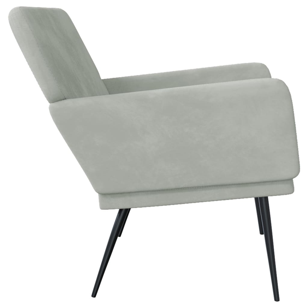 Bankje 108X79X79 Cm Fluweel Lichtgrijs