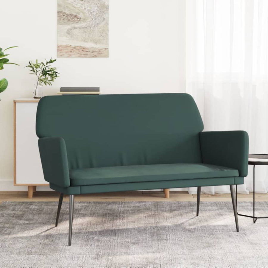 Bankje 108x79x79 cm fluweel donkergroen