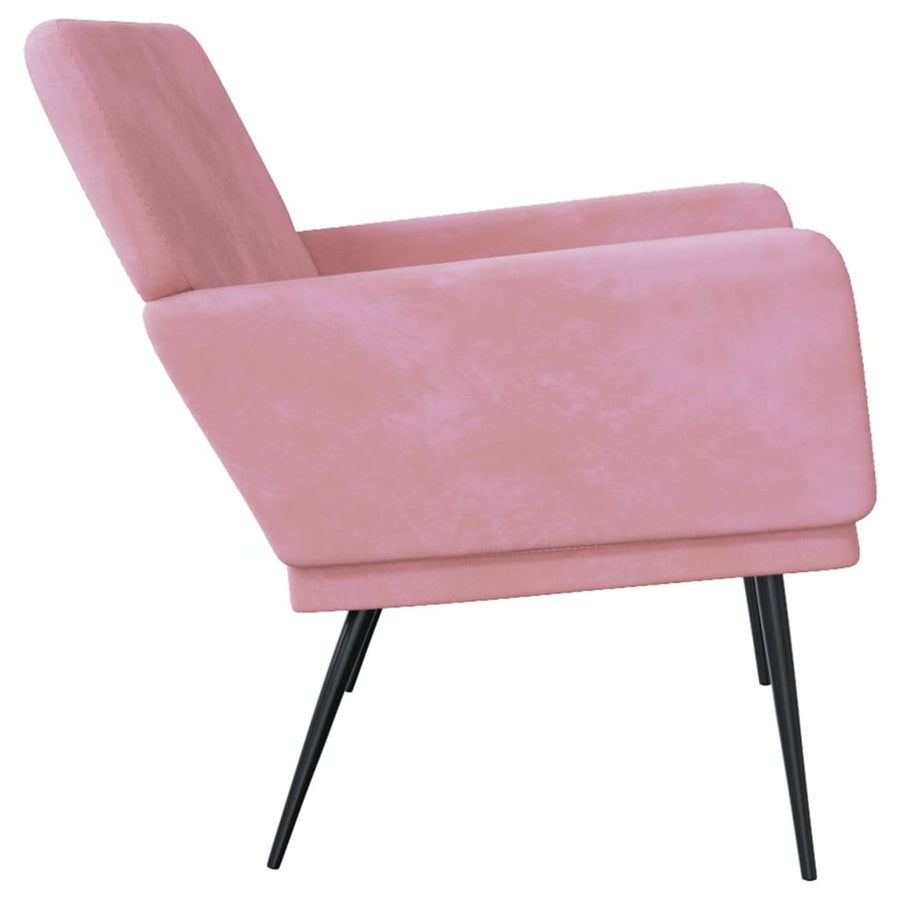 Bankje 108x79x79 cm fluweel roze