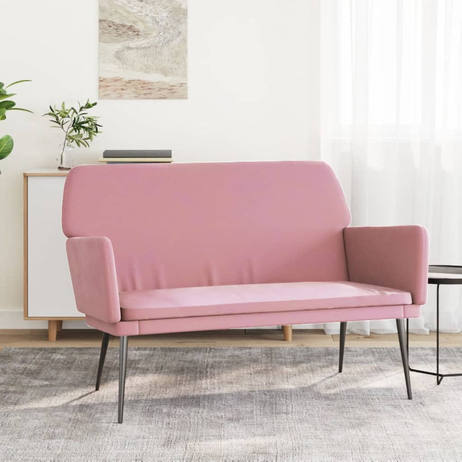 Bankje 108x79x79 cm fluweel roze