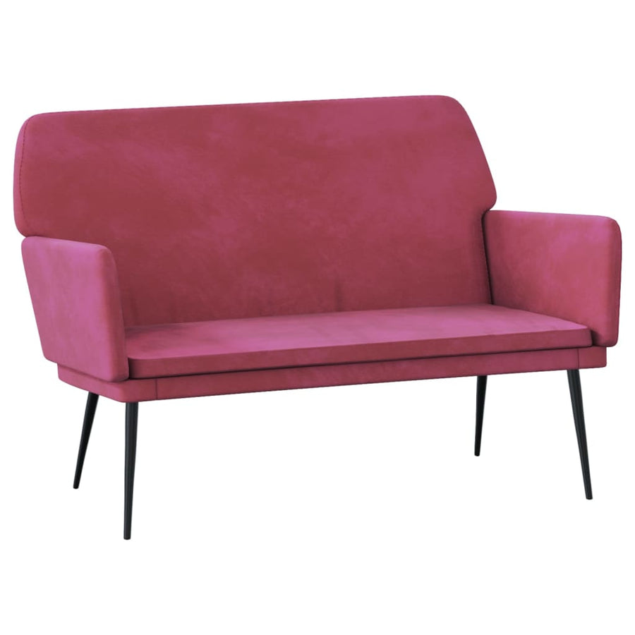 Bankje 108x79x79 cm fluweel wijnrood