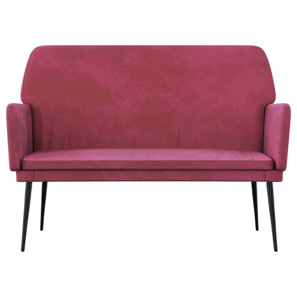 Bankje 108x79x79 cm fluweel wijnrood