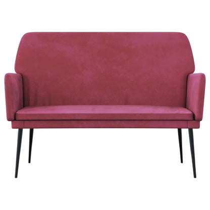 Bankje 108x79x79 cm fluweel wijnrood