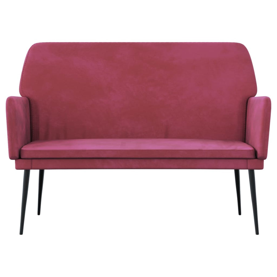 Bankje 108x79x79 cm fluweel wijnrood