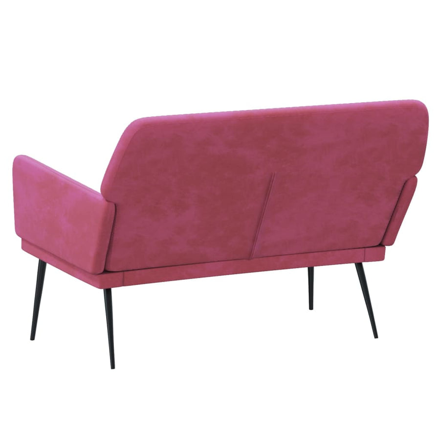 Bankje 108x79x79 cm fluweel wijnrood