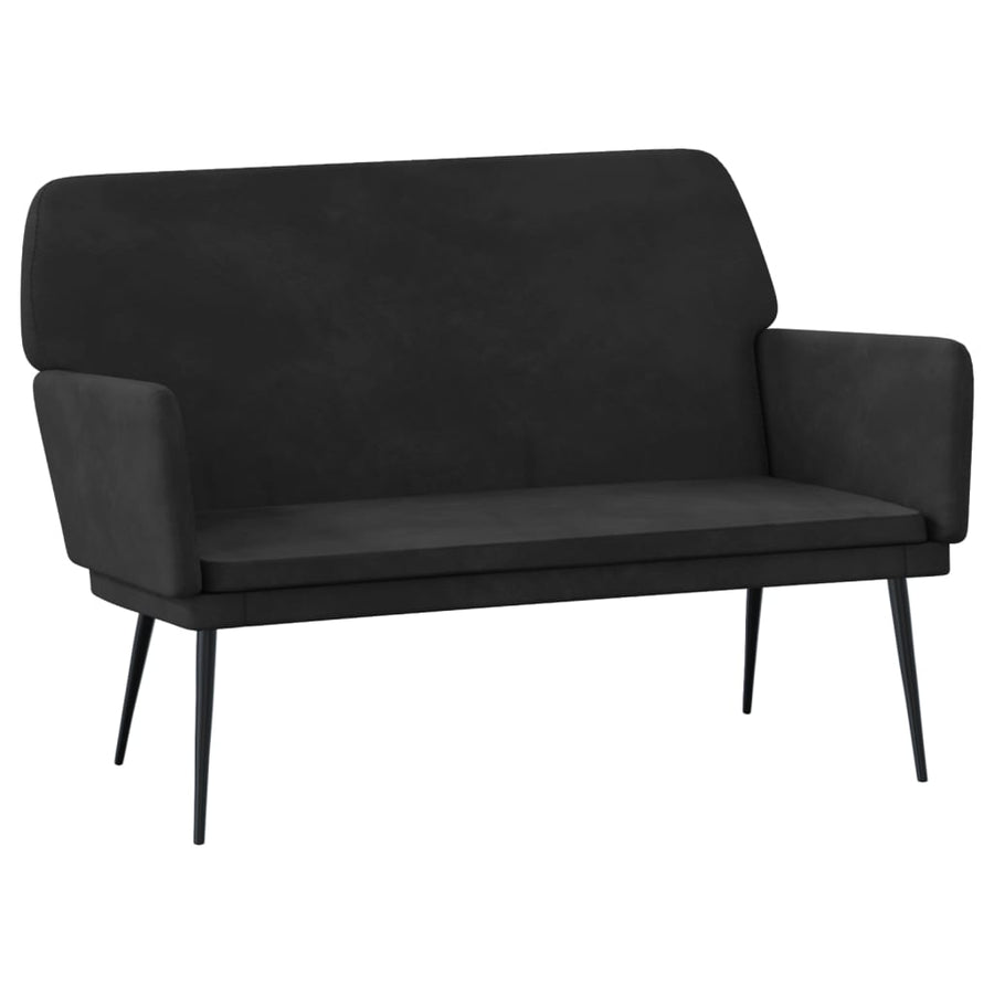 Bankje 108x79x79 cm fluweel zwart