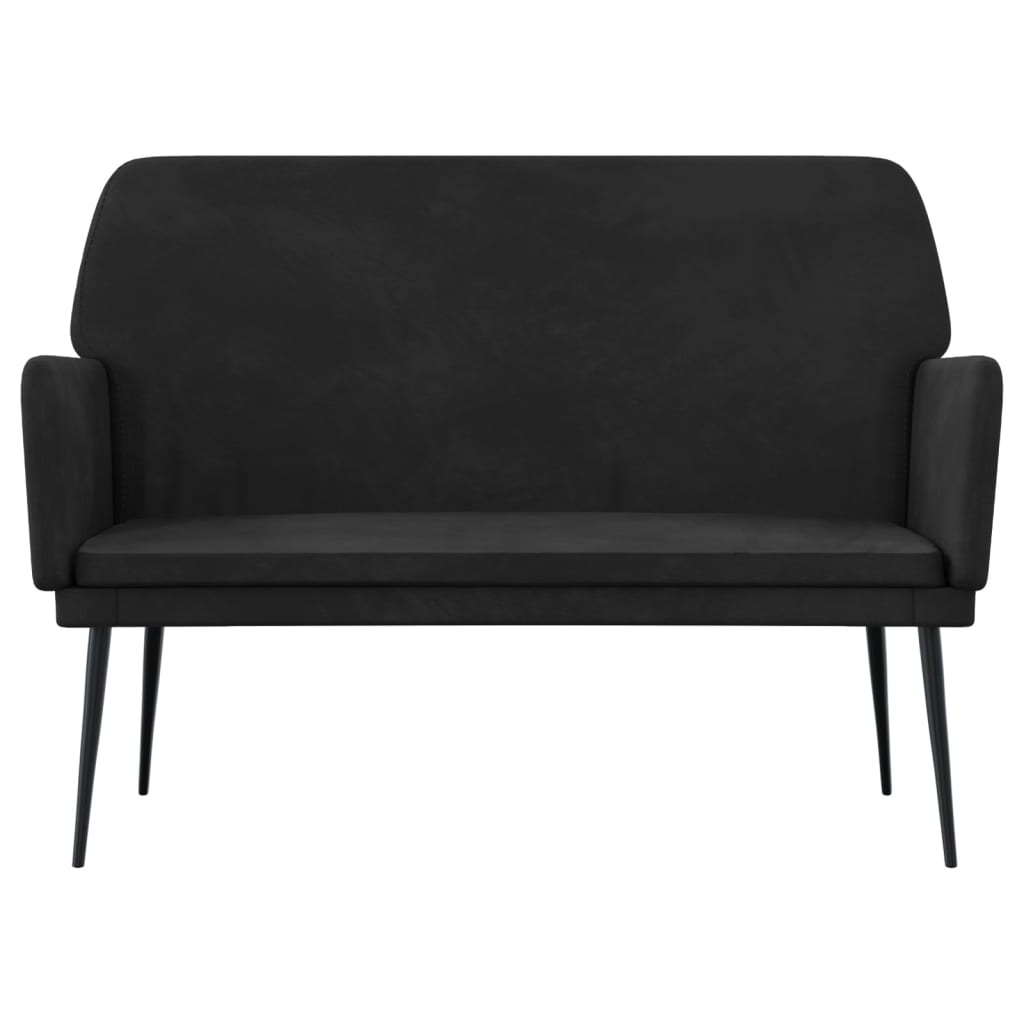 Bankje 108x79x79 cm fluweel zwart