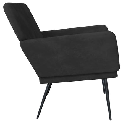 Bankje 108x79x79 cm fluweel zwart