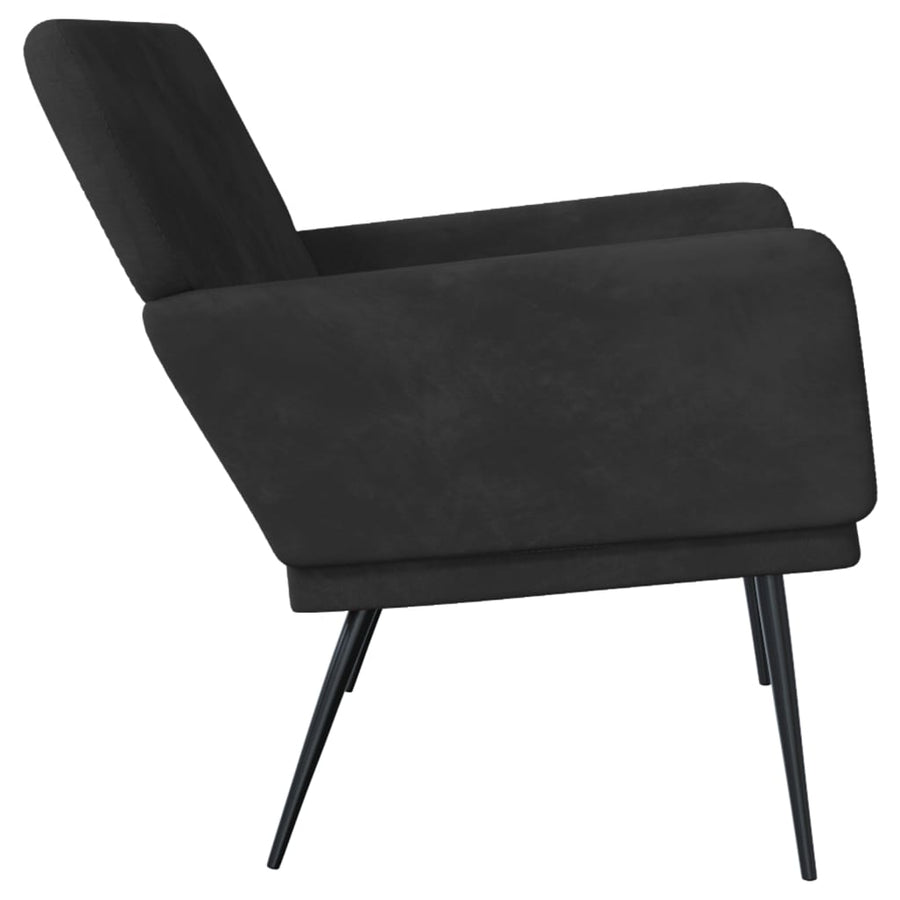 Bankje 108x79x79 cm fluweel zwart