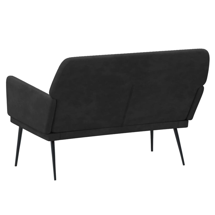 Bankje 108x79x79 cm fluweel zwart