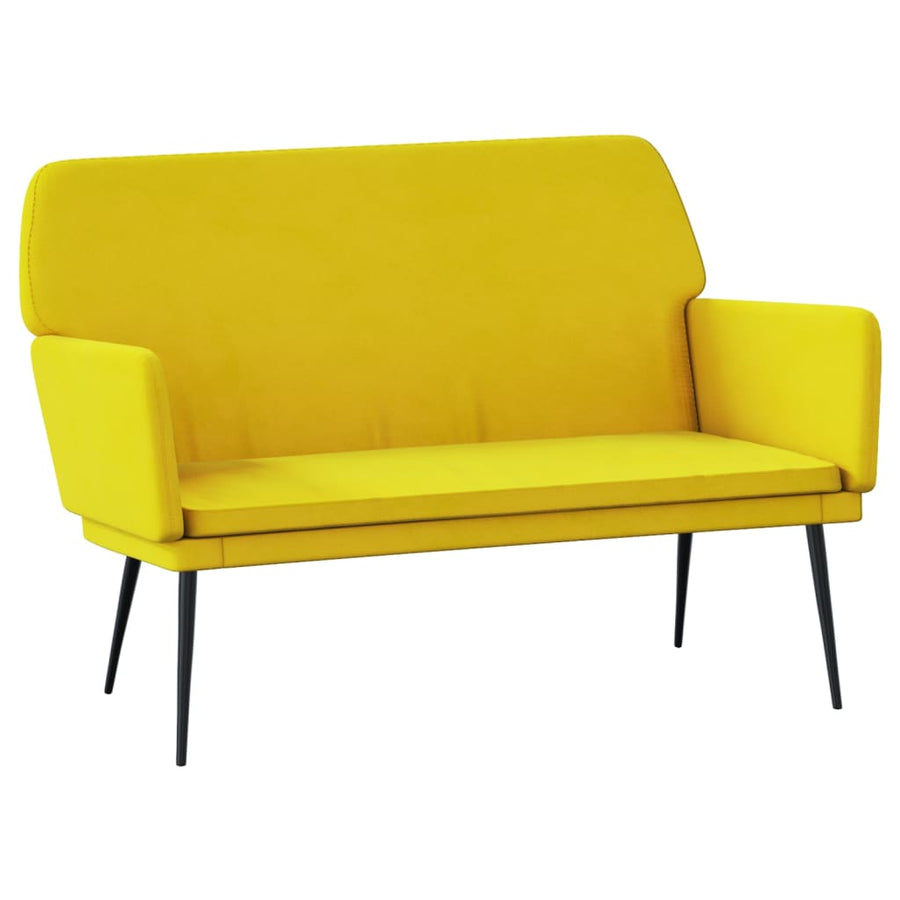 Bankje 108x79x79 cm fluweel geel