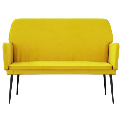 Bankje 108x79x79 cm fluweel geel