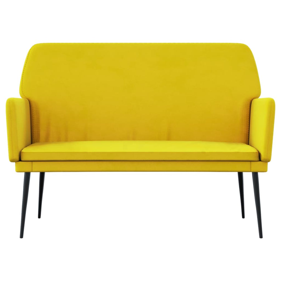 Bankje 108x79x79 cm fluweel geel