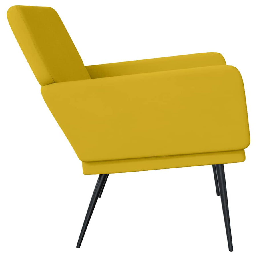 Bankje 108x79x79 cm fluweel geel