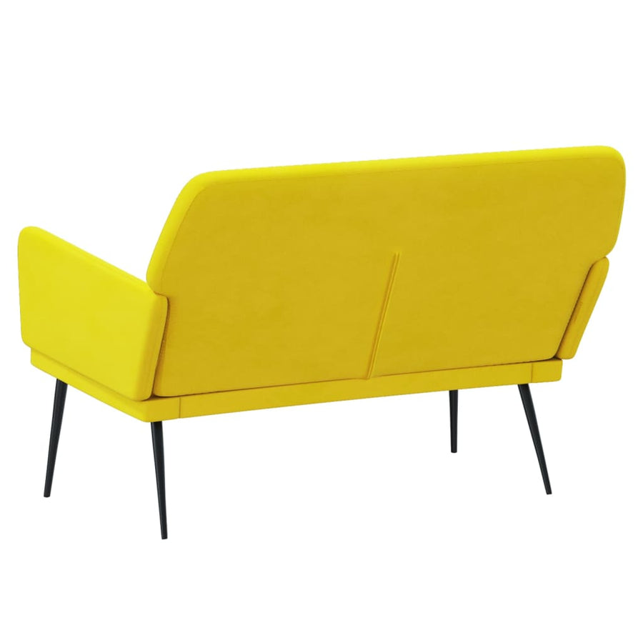 Bankje 108x79x79 cm fluweel geel