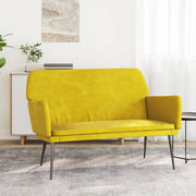 Bankje 108x79x79 cm geel fluweel