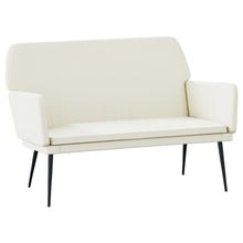 Bankje 108x79x79 cm fluweel crèmekleurig