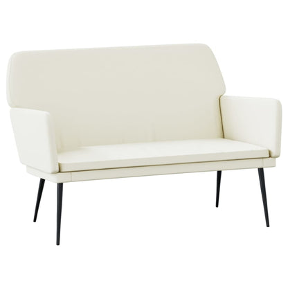 Bankje 108x79x79 cm fluweel crèmekleurig
