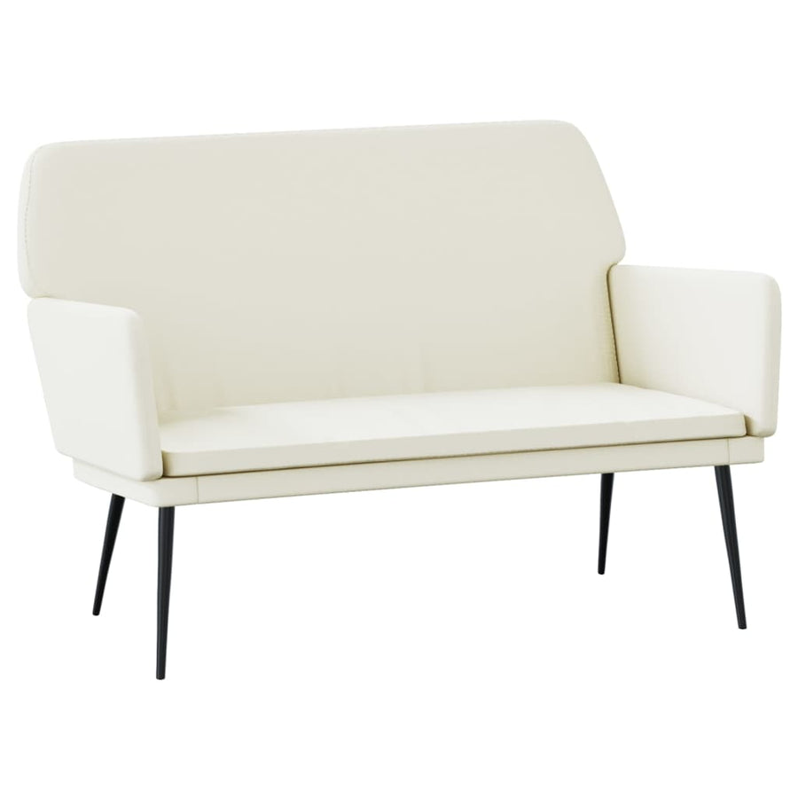 Bankje 108x79x79 cm fluweel crèmekleurig