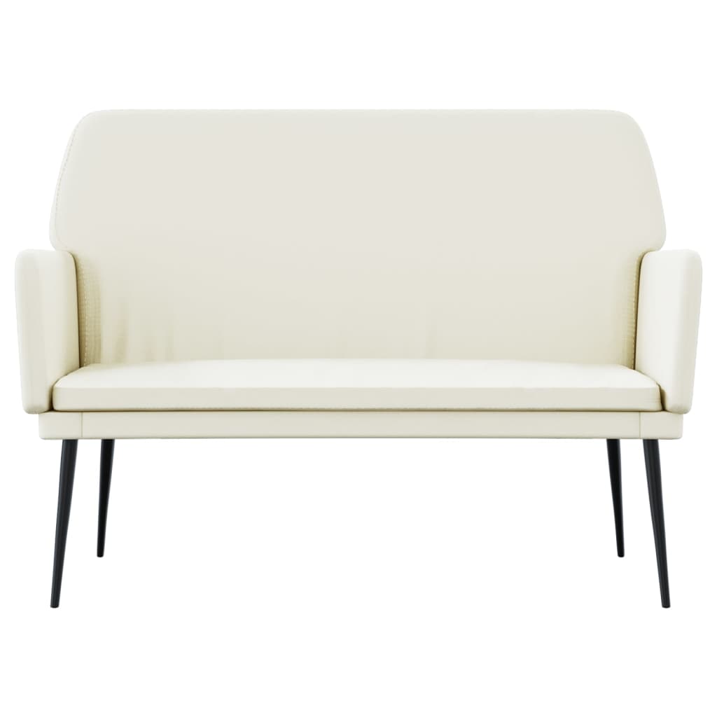 Bankje 108x79x79 cm fluweel crèmekleurig