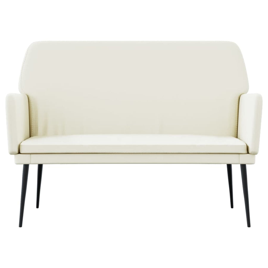 Bankje 108x79x79 cm fluweel crèmekleurig
