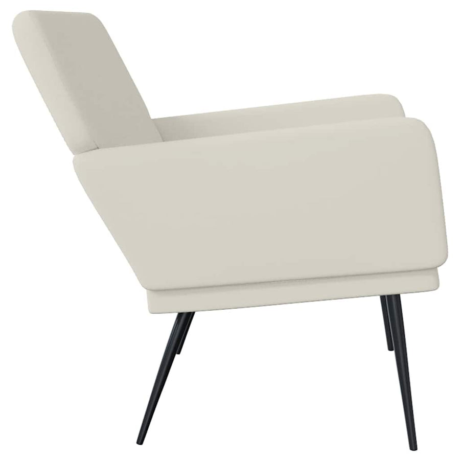 Bankje 108x79x79 cm fluweel crèmekleurig