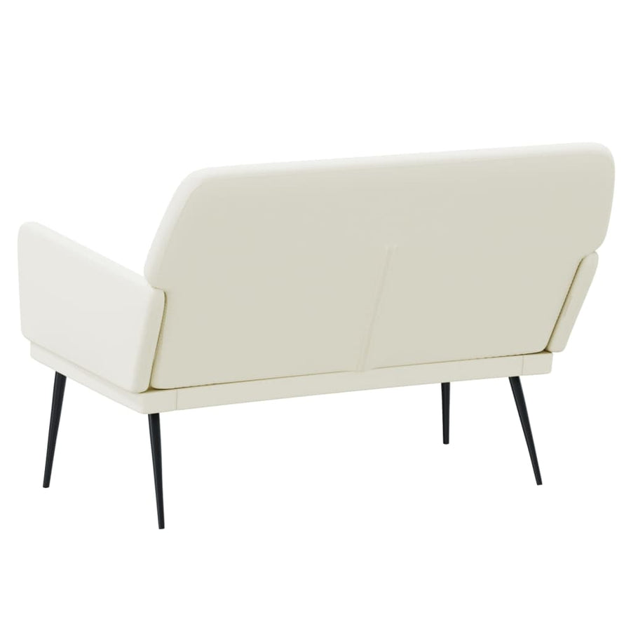 Bankje 108x79x79 cm fluweel crèmekleurig