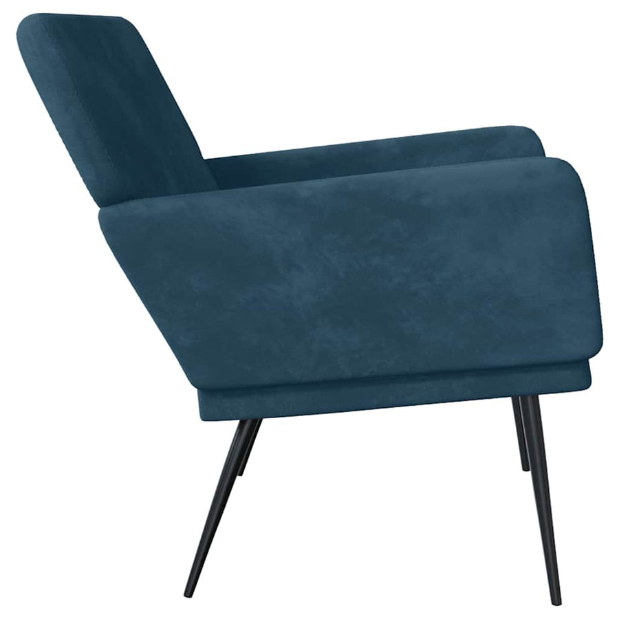 Bankje 108x79x79 cm fluweel blauw