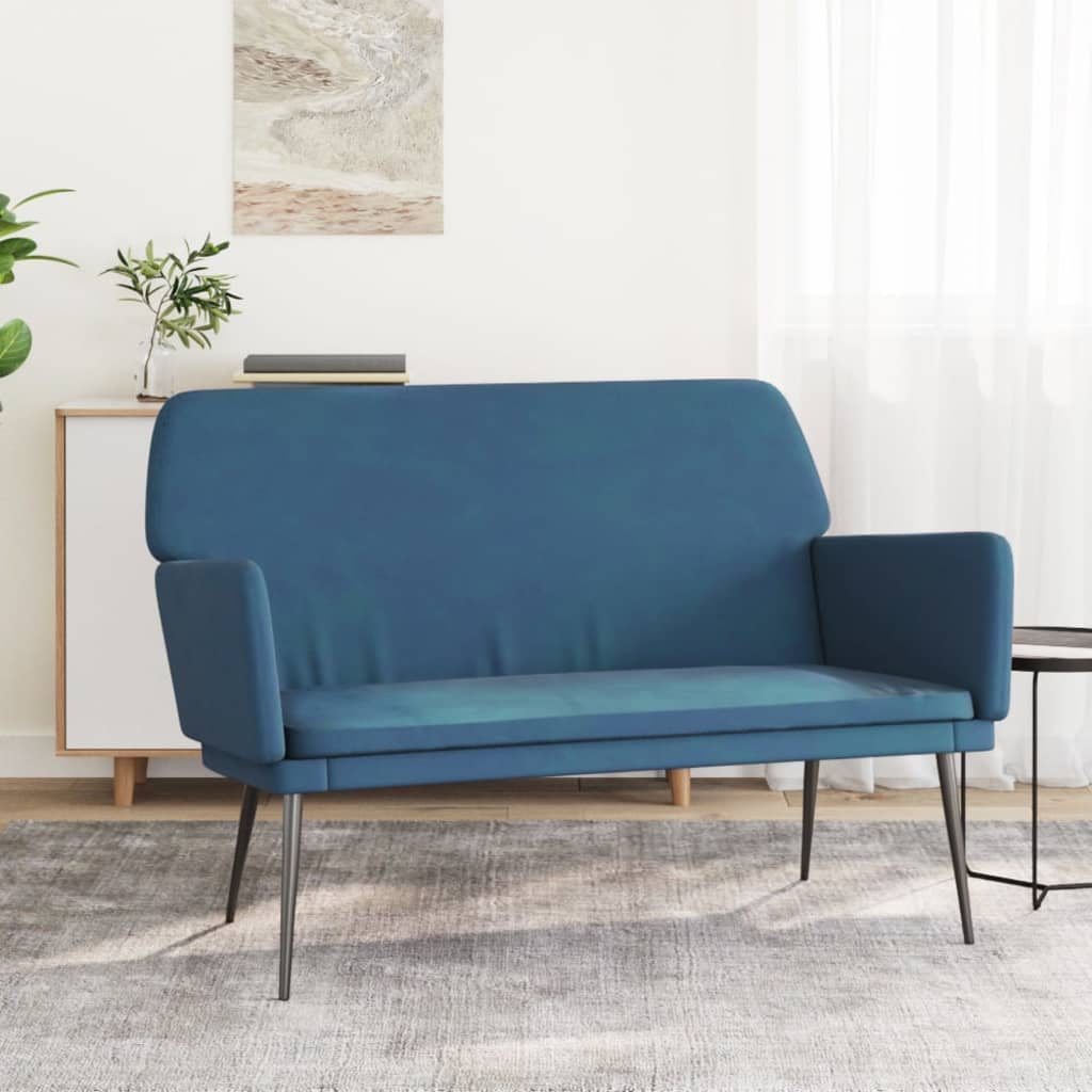 Bankje 108x79x79 cm fluweel blauw