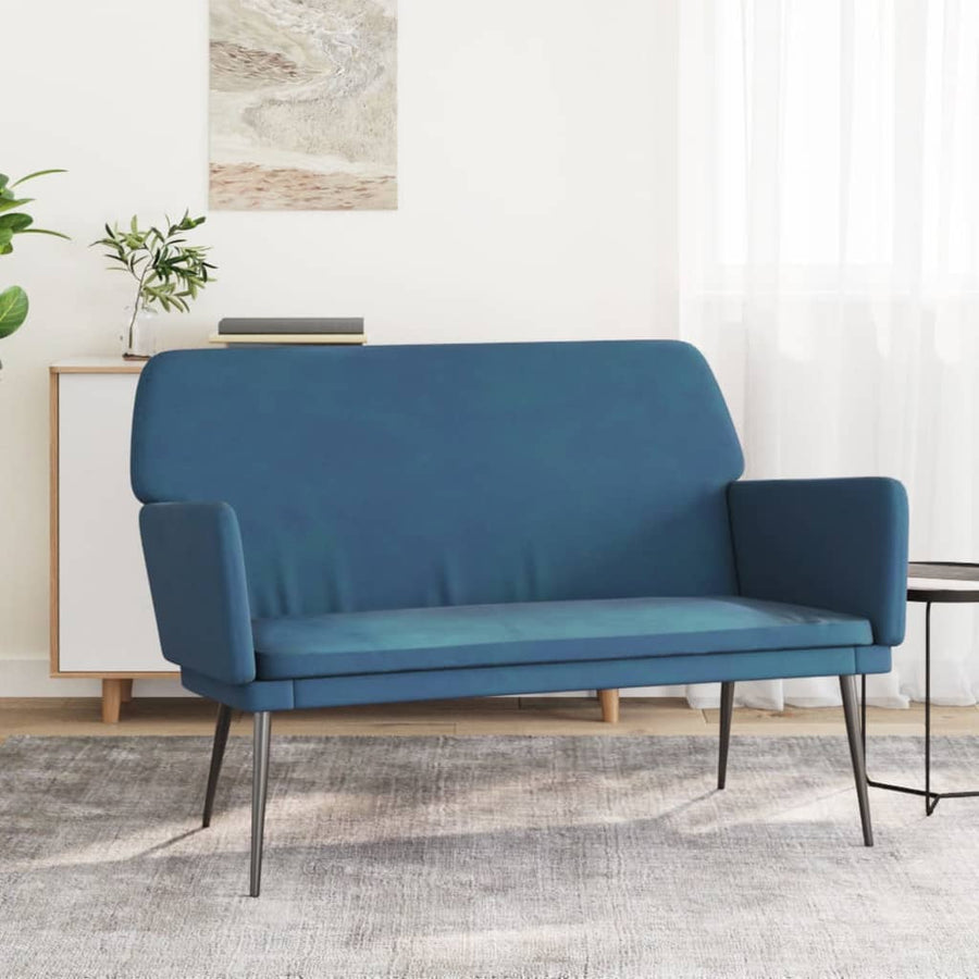 Bankje 108x79x79 cm fluweel blauw