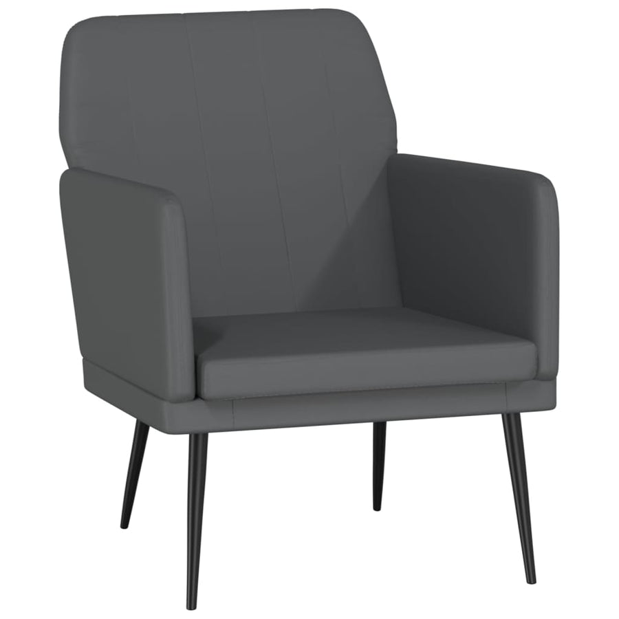 Fauteuil 61x78x80 cm kunstleer grijs