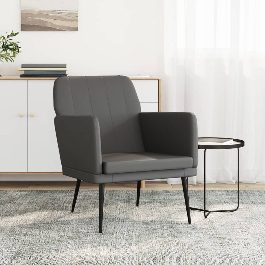 Fauteuil 61x78x80 cm kunstleer grijs