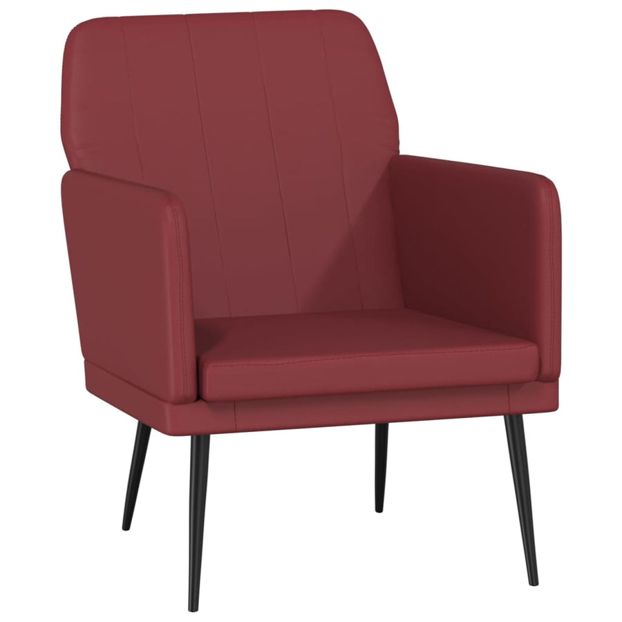 Fauteuil 61x78x80 cm kunstleer wijnrood