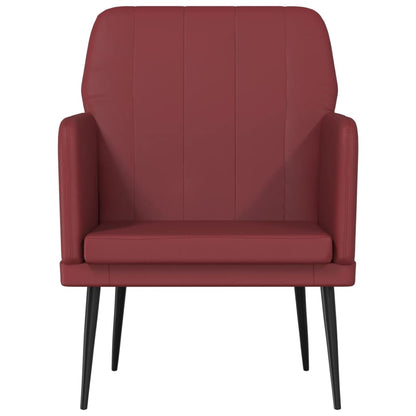 Fauteuil 61x78x80 cm kunstleer wijnrood