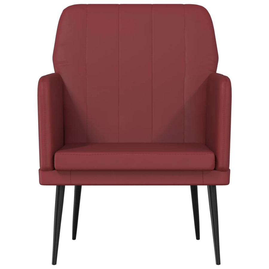 Fauteuil 61x78x80 cm kunstleer wijnrood