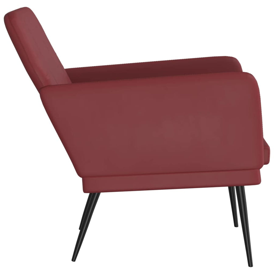 Fauteuil 61x78x80 cm kunstleer wijnrood